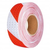 Rola banda reflectorizanta alb/rosie 5cm x 50m