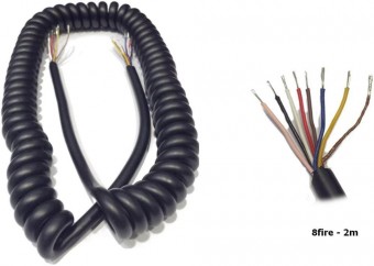 Cablu electric spiralat 8 fire,extensibil pana la 2m, PS8/7x0.75+1.0/2m
