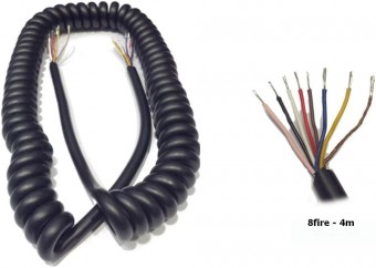 Cablu electric spiralat 8 fire, extensibil pana la 4m, PS8/7x0.75+1.0/4m