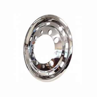 Capac roata 22.5x11.75 ET120, fata, din otel inoxidabil, plat 10 gauri