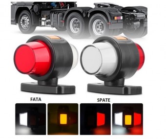 Lampa alungita 3 pozitii neon 12-24V roșu-portocaliu-alb