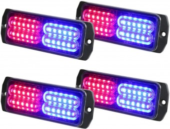 Lampa LED stroboscopica rosu-albastru 12V-24V 