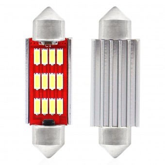 LED CANBUS 4014 12SMD Festoon C5W C10W C3W 41mm Alb 12V/24V