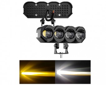 Proiector cu LED-uri, 40W, fază scurtă/lungă, alb + galben