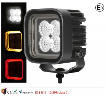 Proiector de lucru cu DRL Galben/Rosu 3 inch