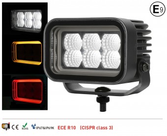 Proiector de lucru cu DRL Galben/Rosu 4 inch