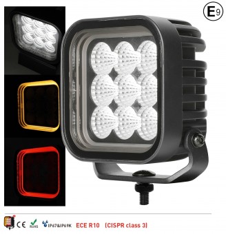 Proiector de lucru cu DRL Galben/Rosu 4.2 inch