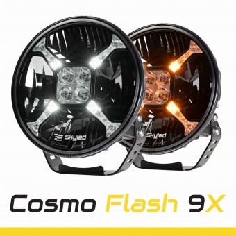 Proiector faza lunga SKYLED Cosmo Flash 9X9 cu DRL si Stroboscop