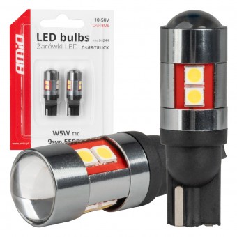 Set 2 becuri W5W CANBUS 12V- 48V AMIO-04244