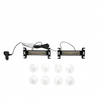 Set 2 stroboscoape parbriz cu ventuze 12V