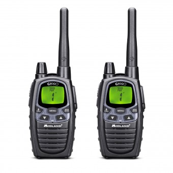 Set statie radio PMR portabila Midland G7 PRO - 2 bucati