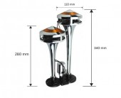 Claxon pe aer 12v/24v cu lumini
