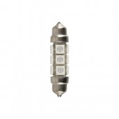 Bec led sofit rosu 12 Led SMD - 11x43 mm