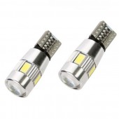 Bec pozitie T10 canbus 6SMD + lupa in varf 5630 24V (set)