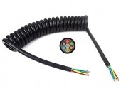 Cablu electric spiralat 7 fire, extensibil pana la  2m, PS7/6x1+1.5/2m