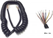 Cablu electric spiralat 8 fire,extensibil pana la 2m, PS8/7x0.75+1.0/2m