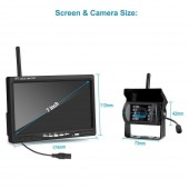 Camera Wireless cu Monitor 7 Inch, 12V/24V, Vedere Nocturna IR, IP67 