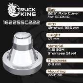 Capac butuc roata spate, Scania 22,5”, inox, PCD 335 mm