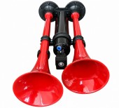 Claxon dublu cu aer comprimat Super Apollo Echo 24V pentru camioane și autobuze, 125dB, 3-10 Bar
