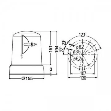 Girofar HELLA 2RL008061-111  24V