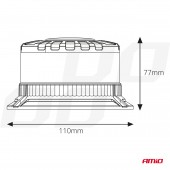 Girofar LED 12/24v prindere fixa W28B Fumuriu Dark 04109