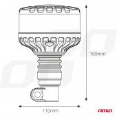 Girofar LED 12/24v prindere tija Fumuriu Dark 04107