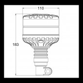 Girofar LED 12/24v prindere tija Fumuriu Dark Spider