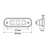 Lampa de gabarit bullbar incastrabila 3 led 97017 alb