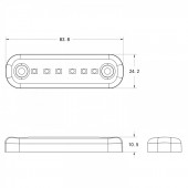  Lampa de gabarit cu 6 LED Dark-GALBEN E-mark
