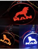Lampa oglinda Pablo LED -Logo MAN galben/rosu
