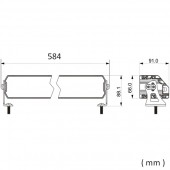 Ledbar cu DRL alb/galben 58 cm LED OSRAM si STROBOSCOP