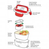 Lunch-Box, încălzitor alimente - 1,5L 12/24V+220V 50W