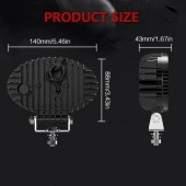 Proiector 10 LED Halogen cu Lumină Albă și DRL Portocalie, 2000LM