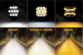 Proiector 8 LED Halogen cu Lumină Albă și DRL Portocalie, 9-30V