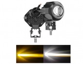 Proiector cu LED-uri, 20W, fază scurtă/lungă, alb + galben