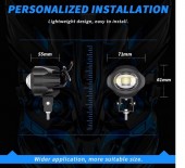 Proiector cu LED-uri, 20W, fază scurtă/lungă, alb + galben