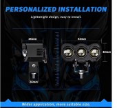 Proiector cu LED-uri, 30W, fază scurtă/lungă, alb + galben