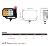 Proiector de lucru cu DRL Galben/Rosu 4 inch