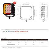 Proiector de lucru cu DRL Galben/Rosu 4.2 inch