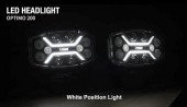 Proiector faza lunga cu DRL DualColor + Strobo Optimo 200
