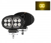 Proiector LED Halogen cu Lumină Albă și DRL Portocalie, 4000LM, 9-30V