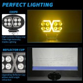 Proiector LED Halogen cu Lumină Albă și DRL Portocalie, 4000LM, 9-30V
