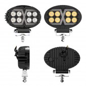 Proiector LED Halogen cu Lumină Albă și DRL Portocalie, 4000LM, 9-30V