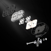 Proiector LED Halogen cu Lumină Albă și DRL Portocalie, 4000LM, 9-30V