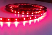 Rola banda LED 12V Rosie Rezistenta la apa 5 M