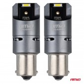 SET 2 BEC LED ROSU SET BAY15D P21W 2X 1860 SMD 12/24V AMIO-03605 