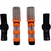 Set 2 lampi LED de avertizare 360° cu lumina portocalie și alba