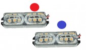 Set stroboscoape LED cu doua jocuri de lumini si 6 led Rosu-Albastru