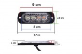 Stroboscop 4 led slim portocaliu MAR330