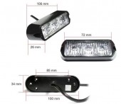Stroboscop cu 3 LED 1.5W Galben
